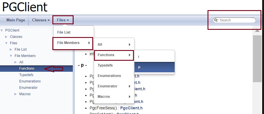 You can also use Search to find a function